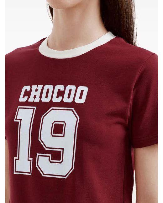 Chocoolate Red T-Shirt Ringer À Motif