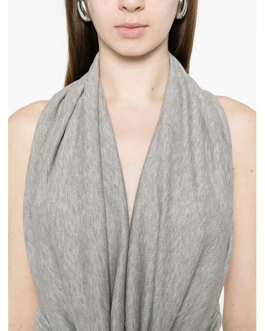 AYA MUSE Gray Draped Halterneck Top