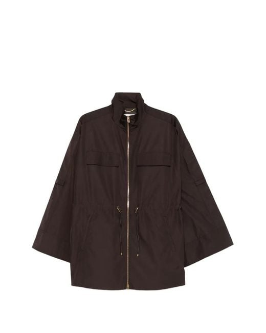 Agnona Brown Pocket Drawstring Jacket