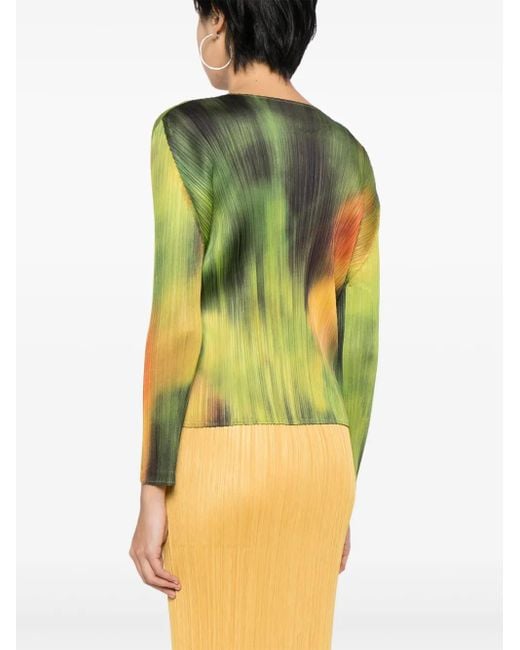 Pleats Please Issey Miyake Turnip & Spinach Plissé Top in Green | Lyst