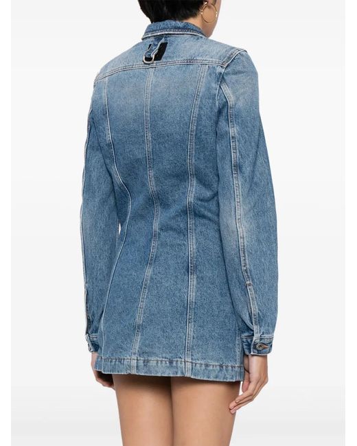 Vestido corto vaquero de manga larga Off-White c/o Virgil Abloh de color Blue