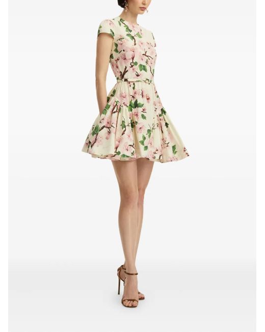 Oscar de la Renta White Cotton Mini Dress