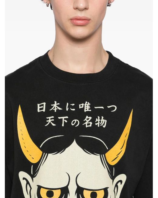 Melt Black Graphic-Print T-Shirt for men