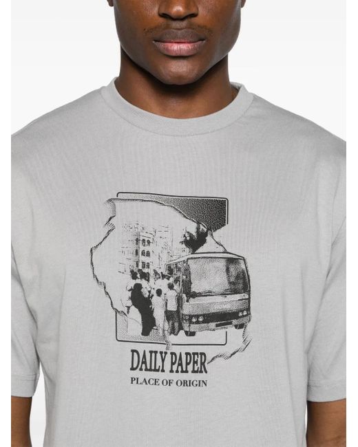Daily Paper Gray Place Of Origin Cotton T-Shirt for men