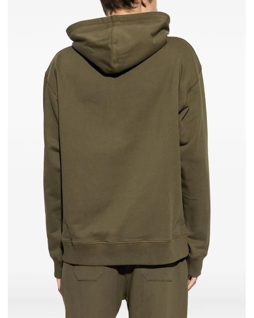 Balmain Green Logo-Embroidered Hoodie for men