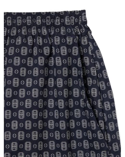 Lacoste Blue Short Oversize Imprimé