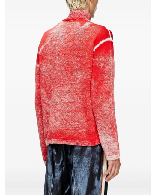 Cárdigan K-Oliba-Jkt con estampado gráfico y cremallera DIESEL de hombre de color Red