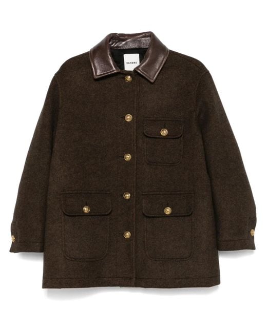 Abrigo con botones Sandro de color Brown