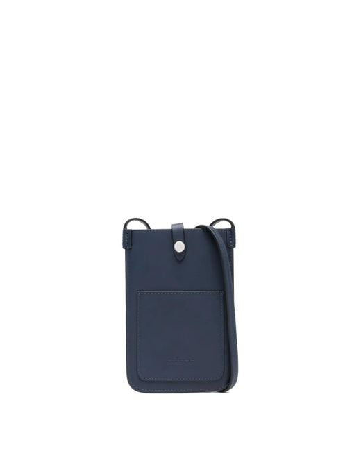 Kiton Blue Leather Cross Body Bag