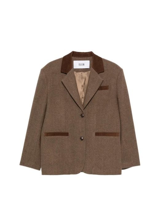 ELEH Brown Corduroy-Trim Blazer