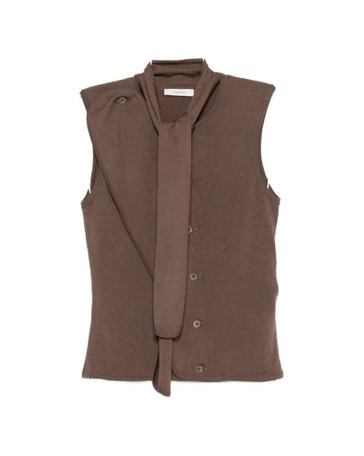 Lemaire Brown Sleeveless Top
