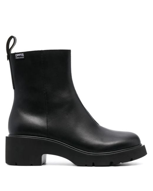 Camper Black Milah 75Mm Leather Ankle-Boots