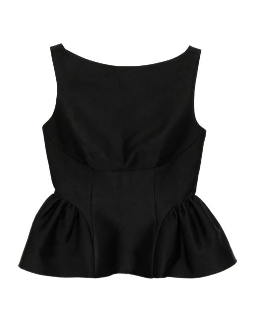 Roland Mouret Black Taffeta Top