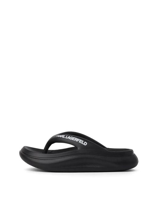 Karl Lagerfeld Black Skoona Ii Flip Flops