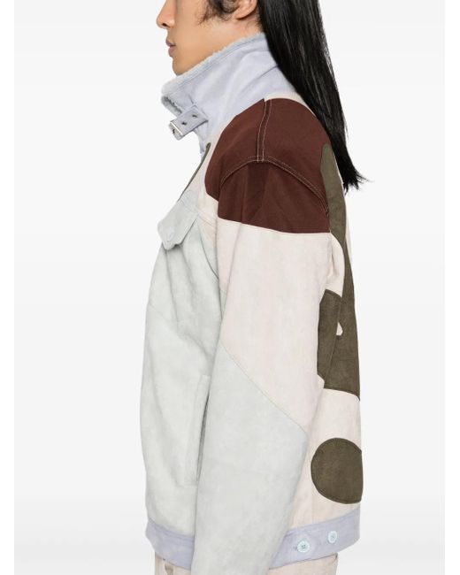 Kidsuper Gray Suede Patchwork Jacket for men
