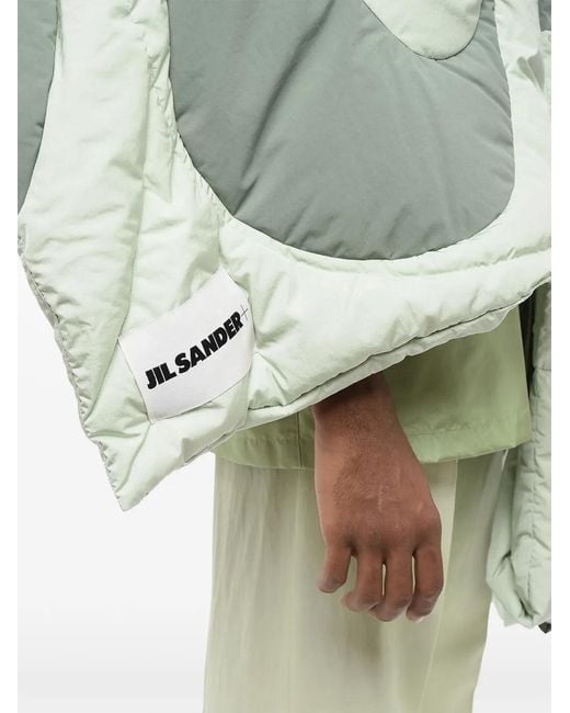 Jil Sander Wattierte Stola Mit Logo-Patch in White für Herren