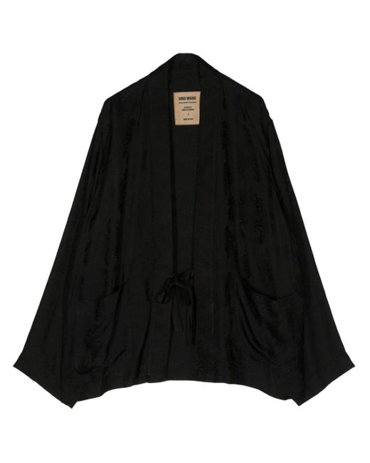 Uma Wang Black Open-front Draped Jacket