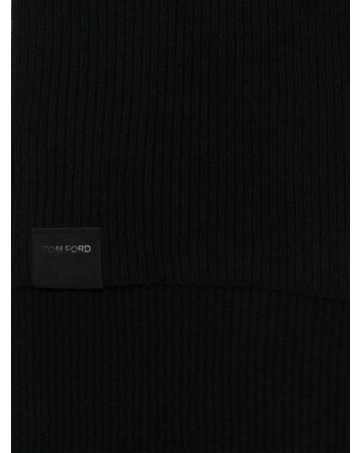 Tom Ford Black Ribbed Scarf for men