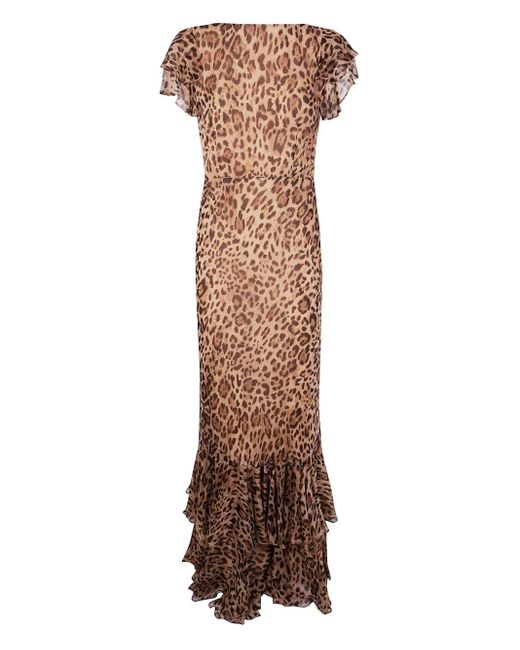 Rixo Brown Mila Kleid mit Leoparden-Print
