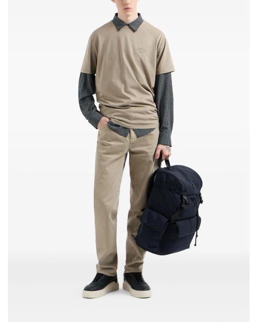 ARMANI EXCHANGE Gray Geometric-Pattern Shirt for men