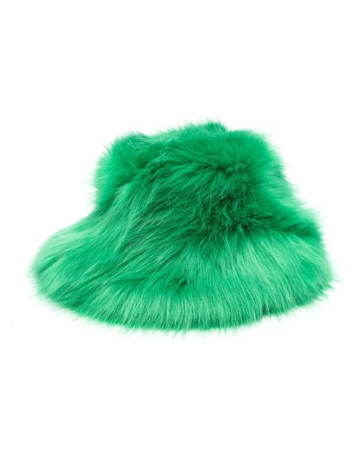 Patrizia Pepe Green Faux-Fur Hat