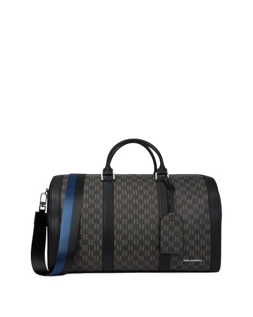 Karl Lagerfeld Black Monogram-Pattern Bag for men