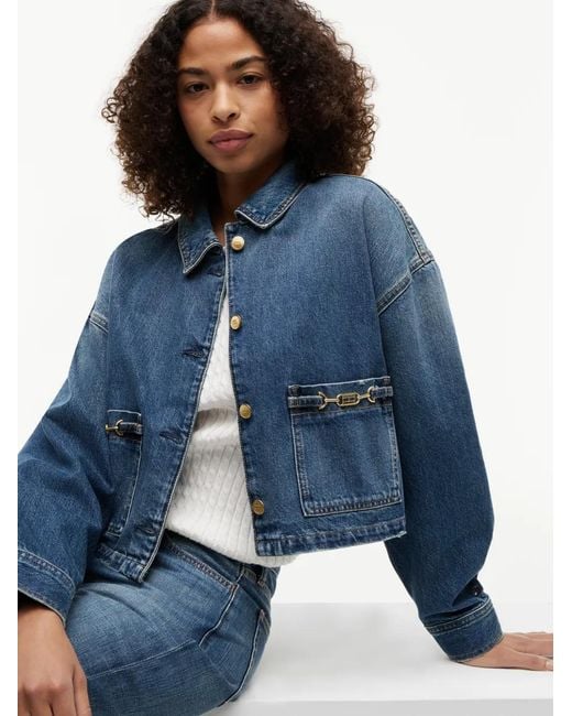 Tommy Hilfiger Blue Cropped Denim Jacket