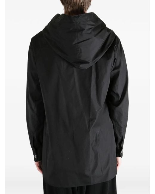 Comme des Garçons Black Drawstring Hooded Shirt for men