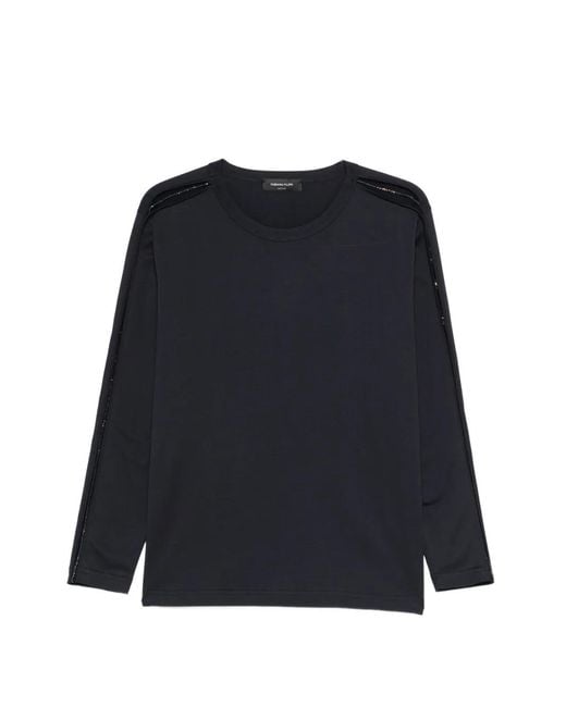 Fabiana Filippi Blue Embellished Crew-Neck T-Shirt