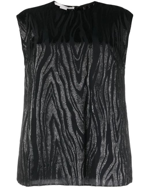 Stella McCartney Black Moire-Effect Tank Top