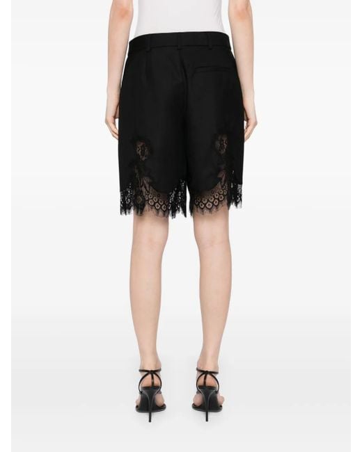 Monse Black Lace Tailored Shorts