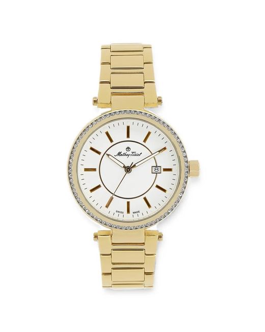 Mathey-Tissot Metallic Crystal-Embellished 39Mm Watch