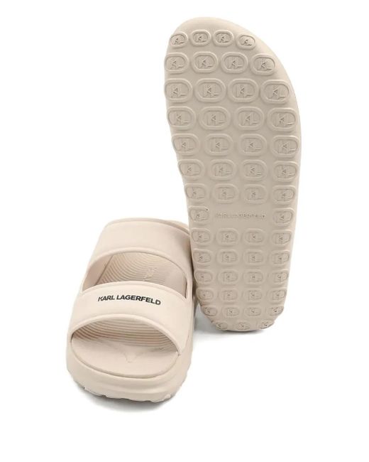 Karl Lagerfeld Natural Logo-Print Slides for men