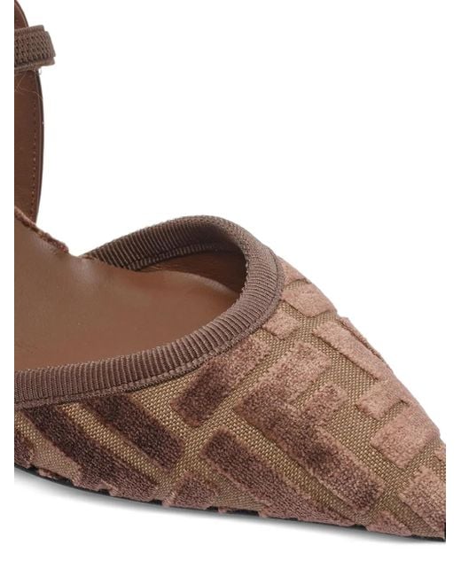 Zapatos con logo FF y tacón de 55 mm Fendi de color Brown