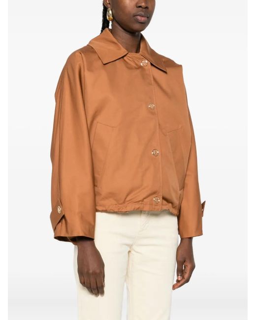 Twinset Brown Button-Fastening Pocket Jacket