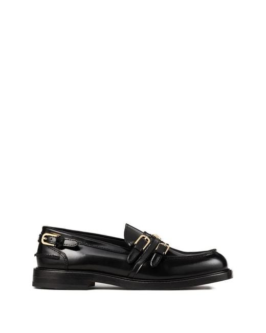Sandro Black Buckle Strap Loafers