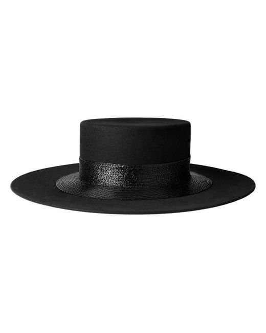 Maison Michel Black Lana Fedora Hat