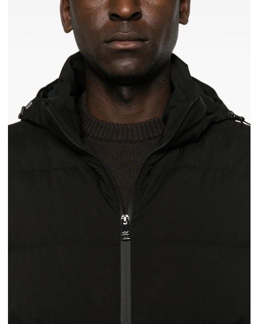 Paul & Shark Black Hooded Quilted Gilet for men