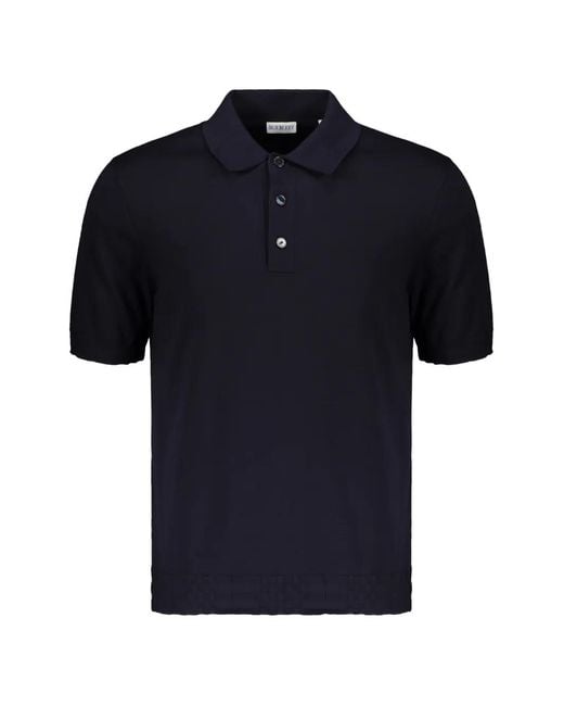 Burberry Blue Short-Sleeve Polo Shirt for men