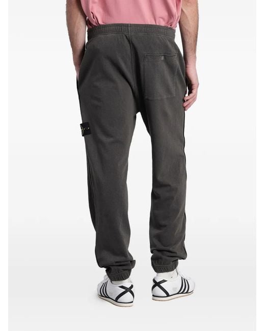 Stone Island Gray Malfilé Cotton Track Pants for men