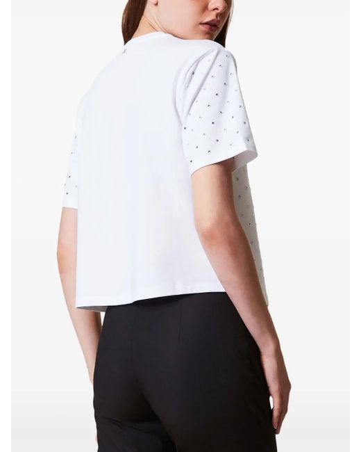 Twinset White Rhinestoned T-Shirt