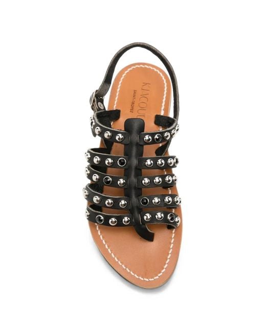 K. Jacques White Studded Cage Sandals