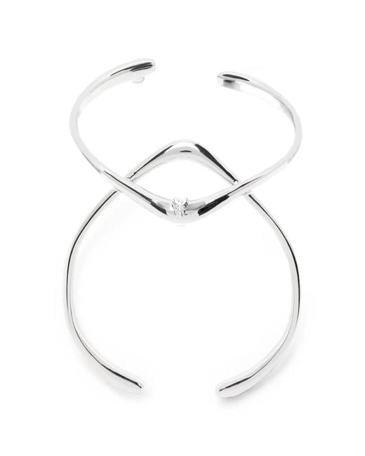 Patrizia Pepe White Minimalist Crossover Bracelet