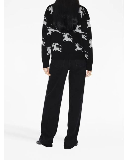 Burberry Ekd インターシャニット カーディガン Black