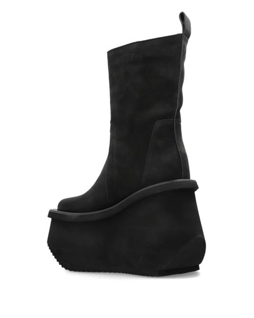 Rick Owens Black Platform Ankle Boots for men