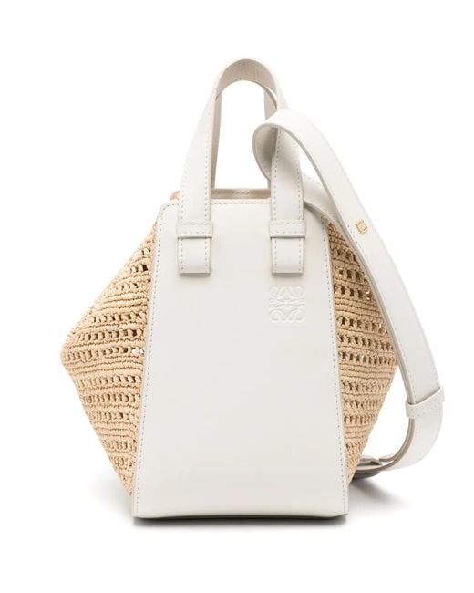 Borsa Tote Compact Hammock di Loewe in White