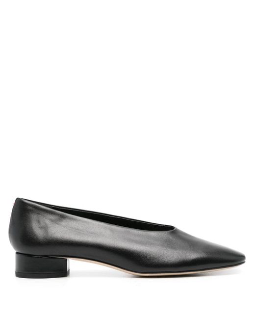Aeyde Gray Delia 25mm Leather Pumps