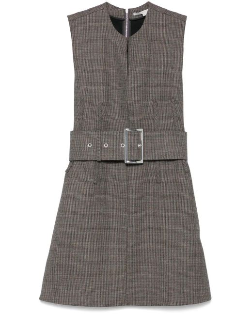 Stella McCartney Gray Houndstooth Mini Dress