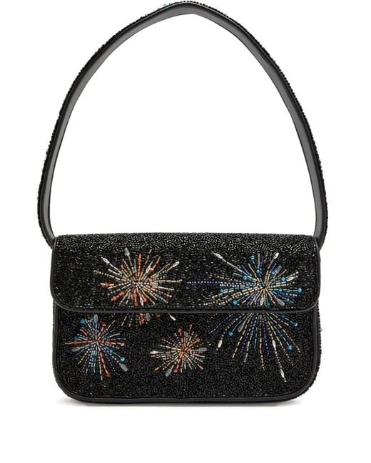 Staud Black Beaded-Firework Shoulder Bag