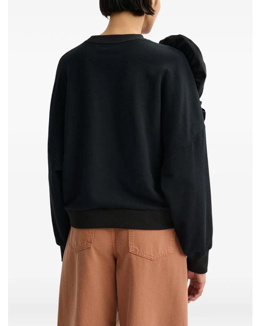 Essentiel Antwerp Black Jigantum Ruffled Sweatshirt